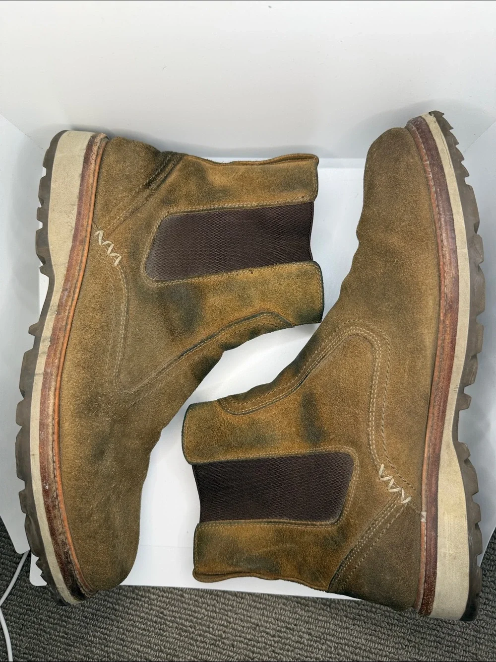 Lucchese's Ranger II Chelsea Boot Brown Suede - 10.5M